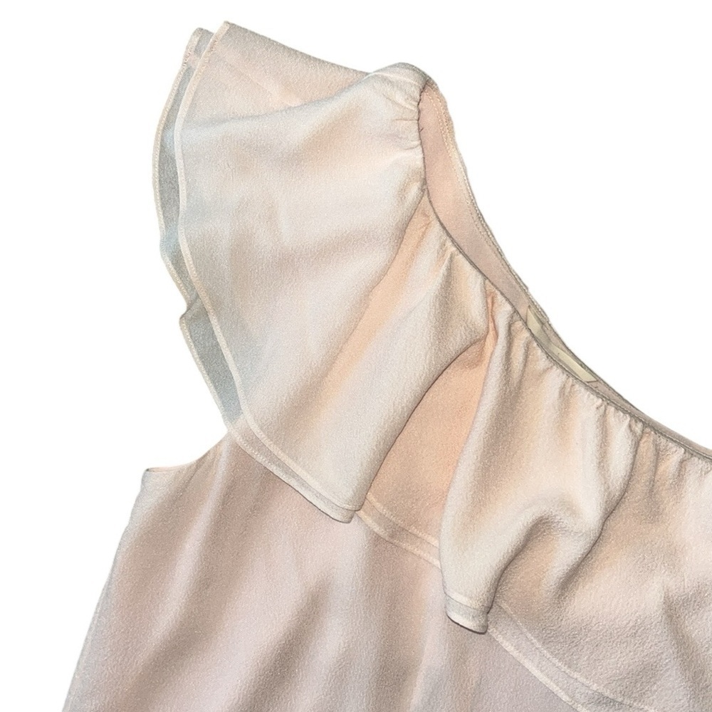 Rebecca Taylor Asymmetric One Shoulder Silk Ruffle Blouse Size 4 NWT - Picture 4 of 8